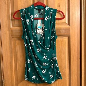 Benni Wrap Front Ruched Knit Fitted Top